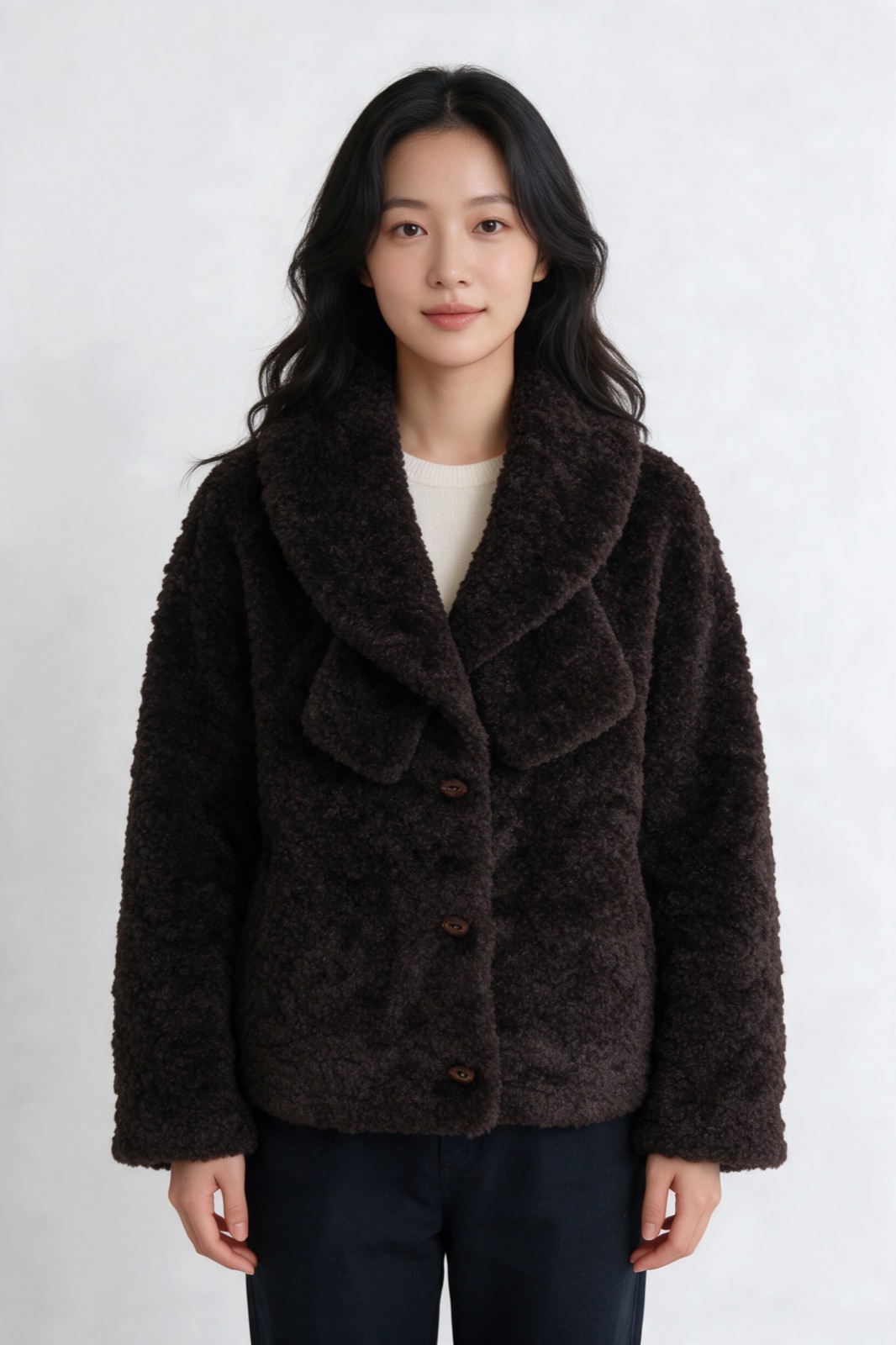 11번 와이드칼라 부클 버튼 재킷